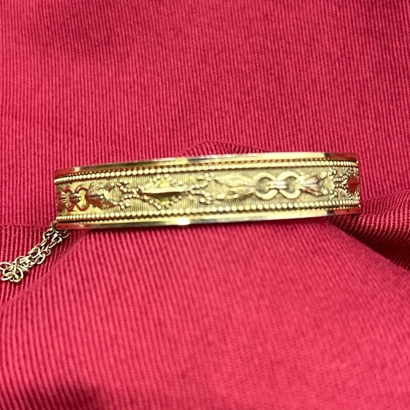 VTG Whiting & Davis 1950s Gold-Tone Hinged Cuff Bracelet - Picture 13 of 15
